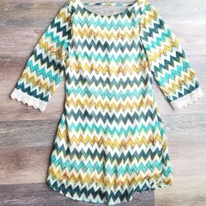 Chevron midi dress